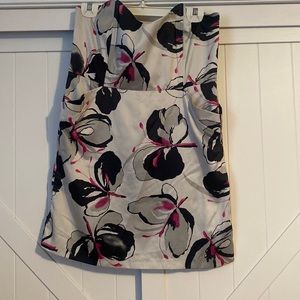 Strapless Sweetheart Neckline Black White Pink Floral Mini  Dress